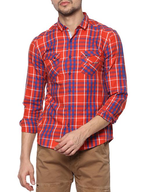 orange cotton casual shirt - 15000849 -  Standard Image - 0