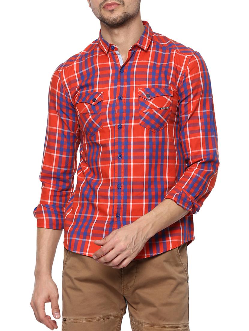 orange cotton casual shirt - 15000849 -  Zoom Image - 0
