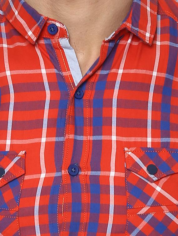 orange cotton casual shirt - 15000849 - Standard Image - 3