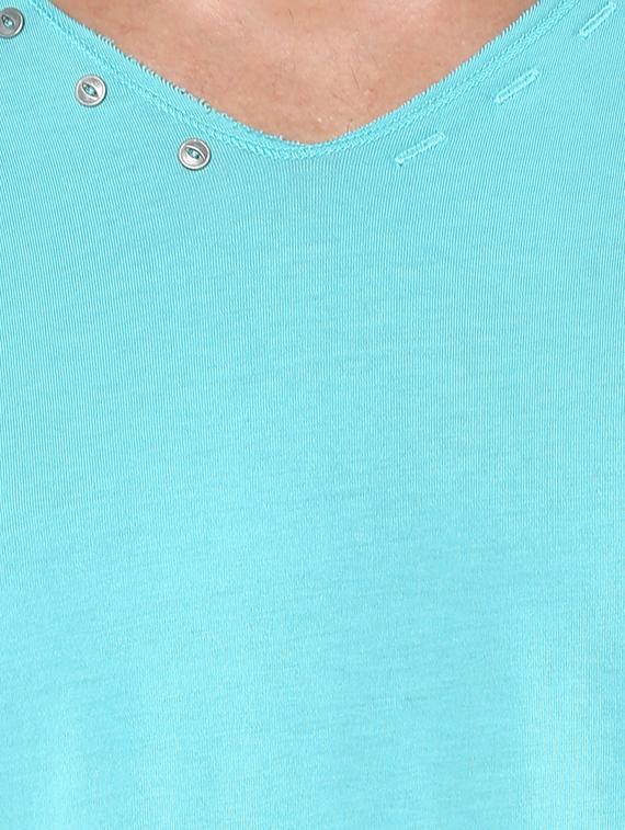 turquoise cotton t-shirt - 15000874 - Standard Image - 3