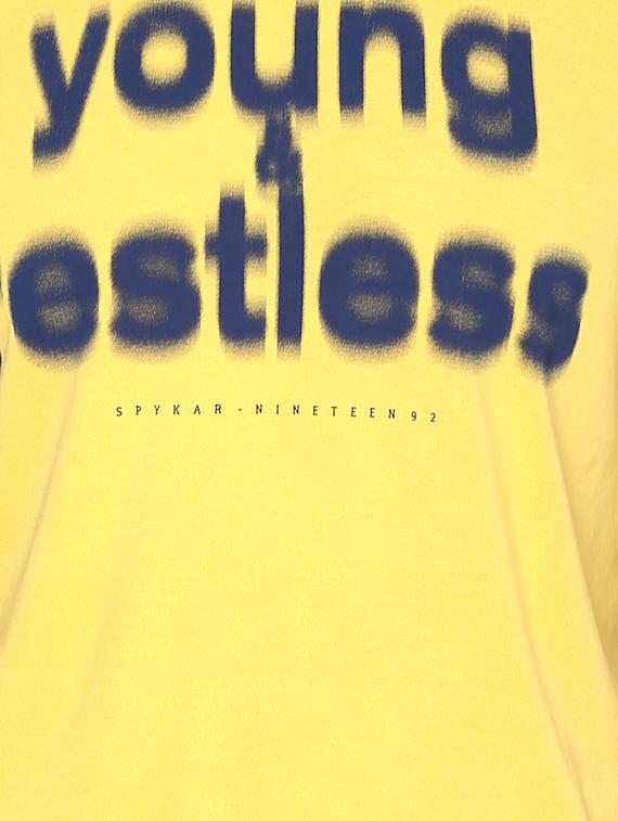 yellow cotton chest print tshirt - 15000882 - Standard Image - 3