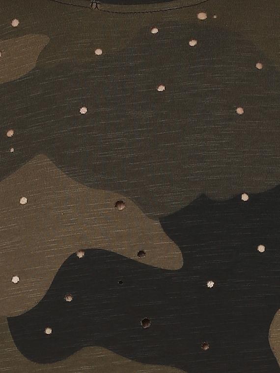 olive green cotton all over print tshirt - 15000896 - Standard Image - 3