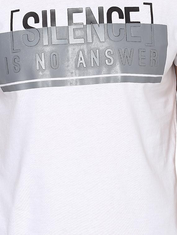 white cotton chest print tshirt - 15000904 - Standard Image - 3