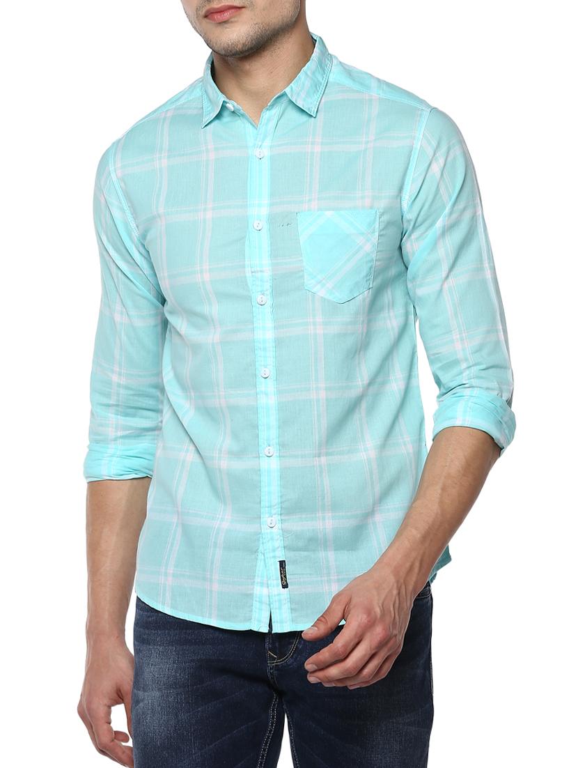 light blue cotton casual shirt - 15000948 - Zoom Image - 0