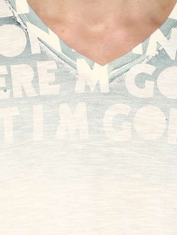 white cotton chest print tshirt - 15000963 -  Standard Image - 3