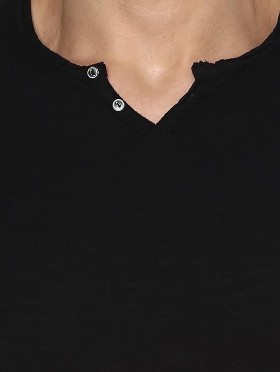 black cotton t-shirt - 15000973 - Standard Image - 3