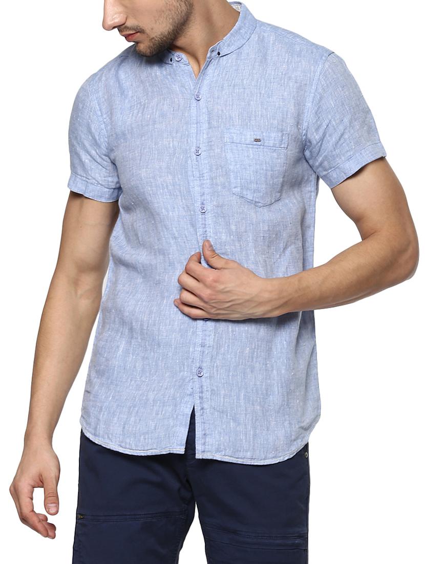 blue cotton casual shirt - 15000999 -  Zoom Image - 0