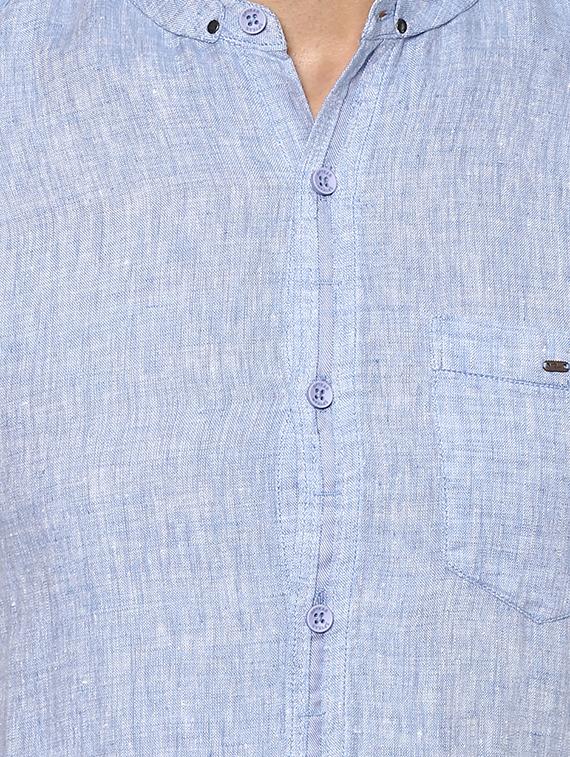 blue cotton casual shirt - 15000999 - Standard Image - 3