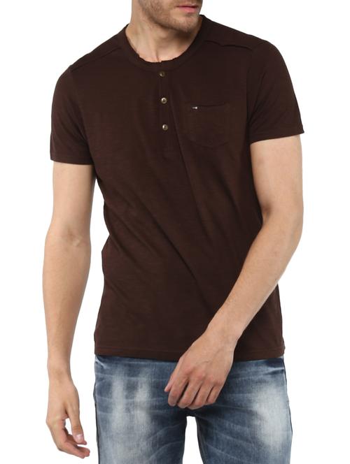 brown cotton pocket t-shirt - 15001004 -  Standard Image - 0