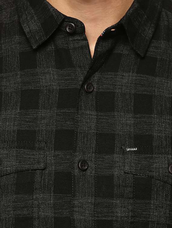 black cotton casual shirt - 15001005 -  Standard Image - 3