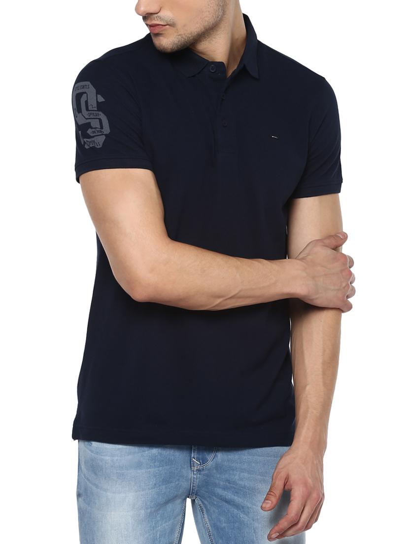 navy blue cotton t-shirt - 15001009 - Zoom Image - 0