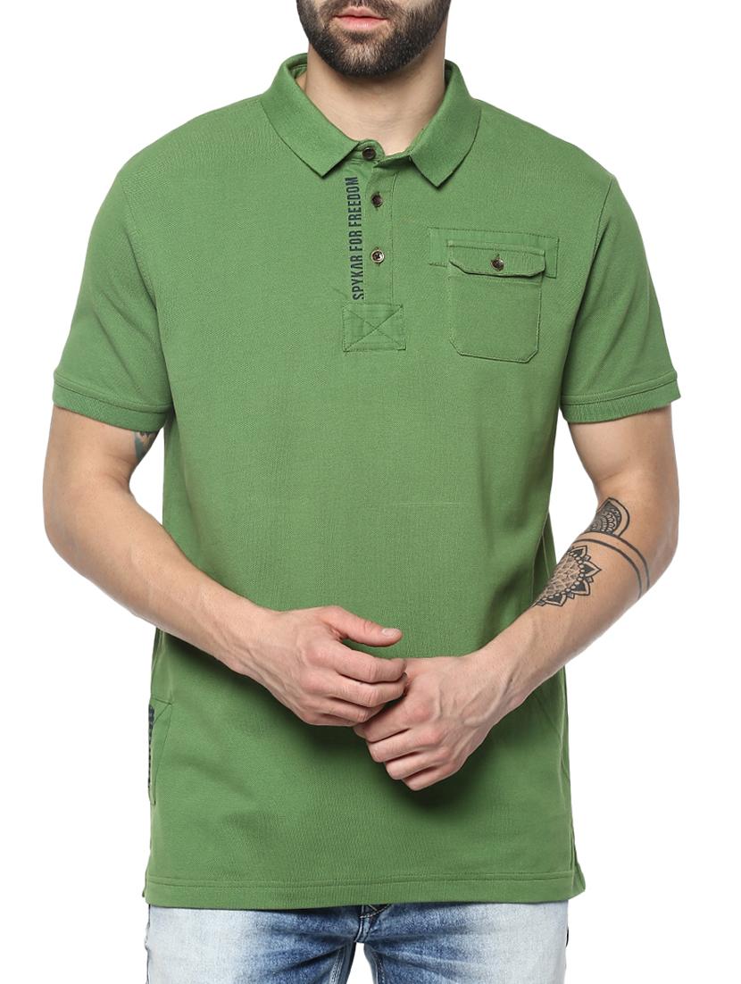 green cotton pocket t-shirt - 15001031 - Zoom Image - 0