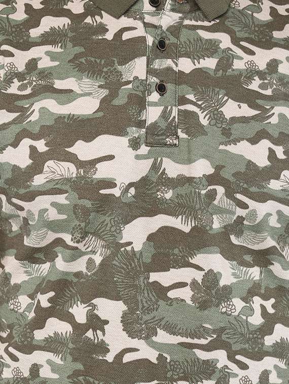 green cotton all over print tshirt - 15001032 -  Standard Image - 3