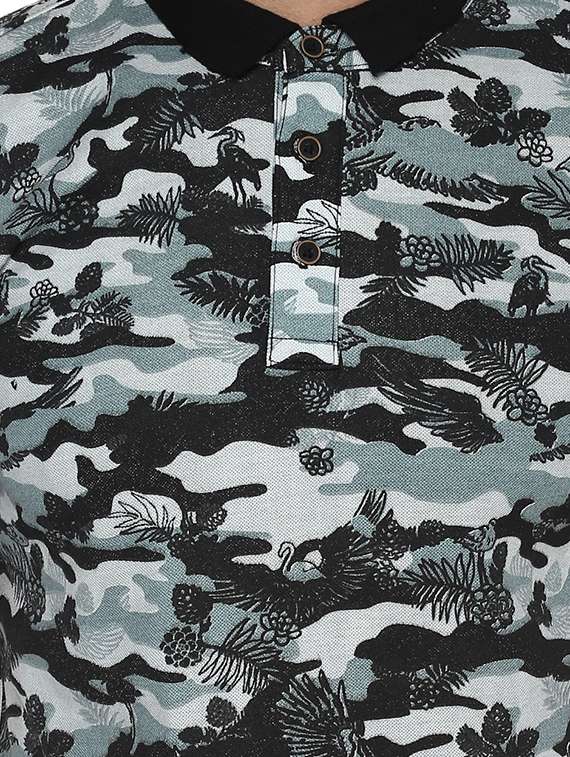 blue cotton all over print tshirt - 15001033 -  Standard Image - 3