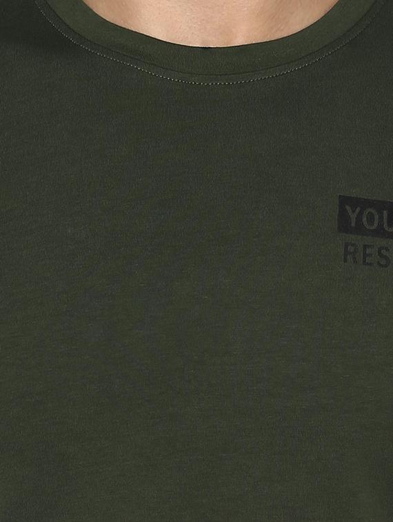 olive green cotton t-shirt - 15001045 - Standard Image - 3