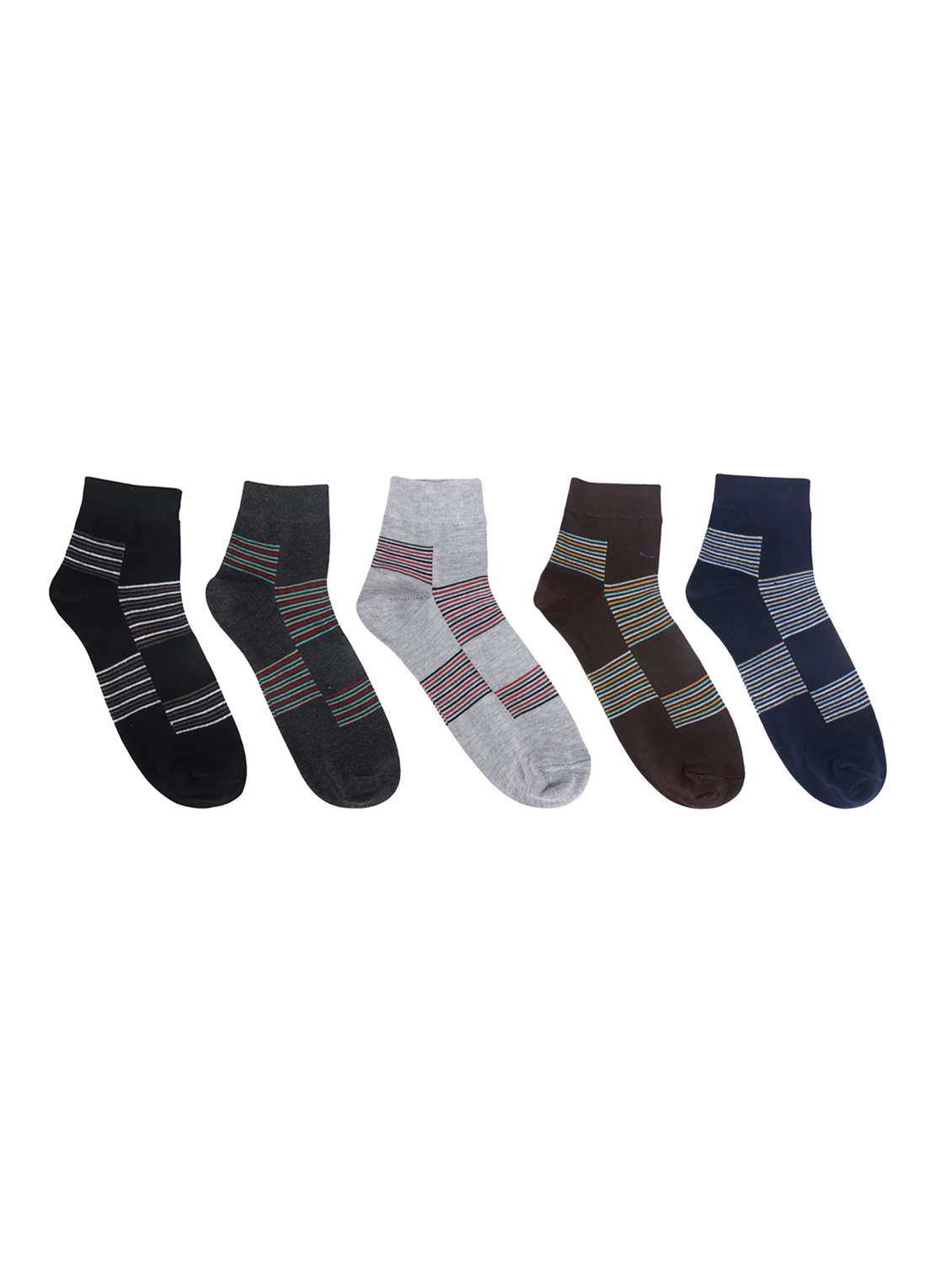 men pack of 5 printed above ankle length socks