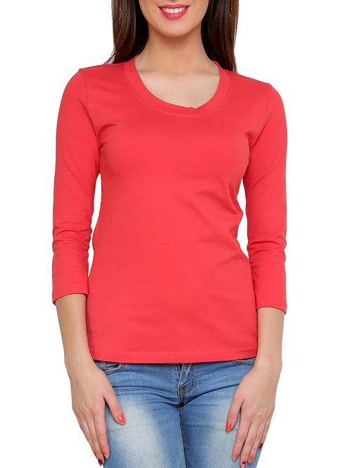 women's plain round neck t-shirt - 15006125 -  Standard Image - 0