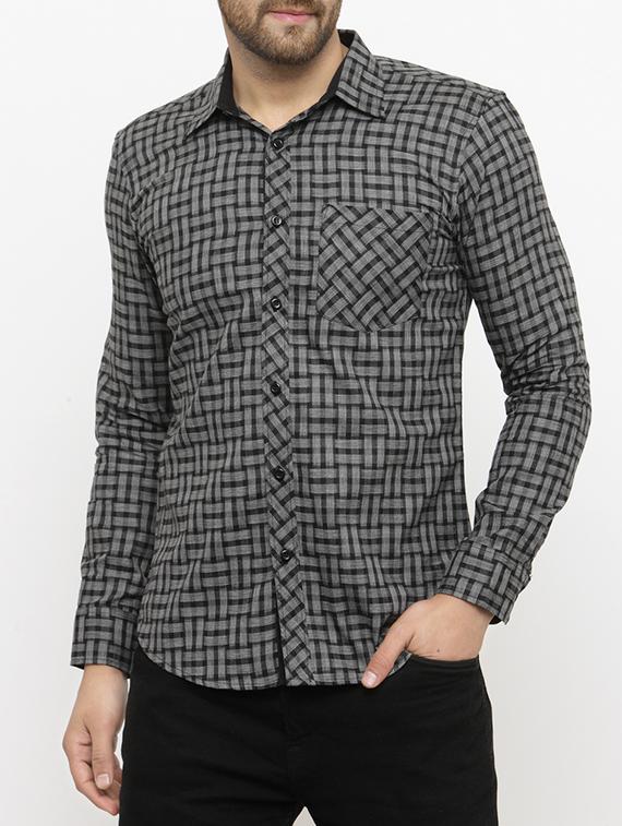 grey cotton casual shirt - 15007093 - Zoom Image - 0