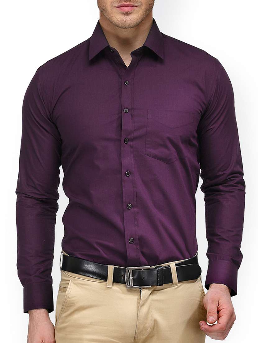 purple cotton formal shirt