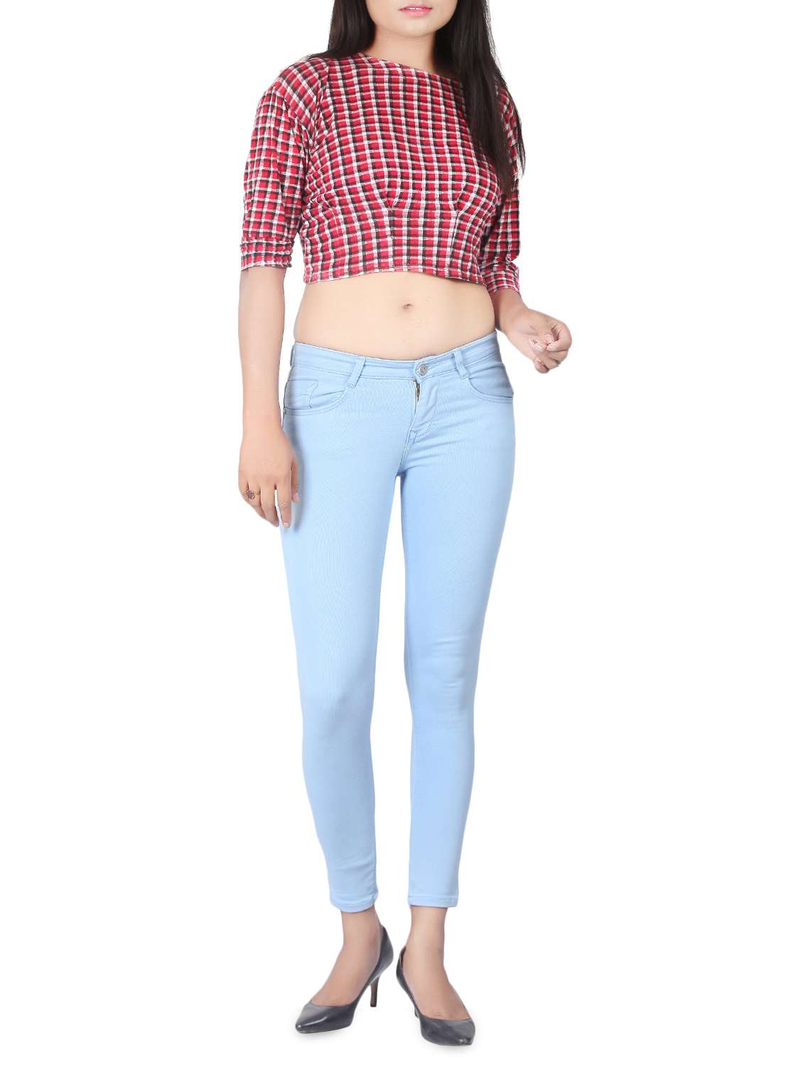 women's plain slim fit jeans - 15008415 -  Standard Image - 3