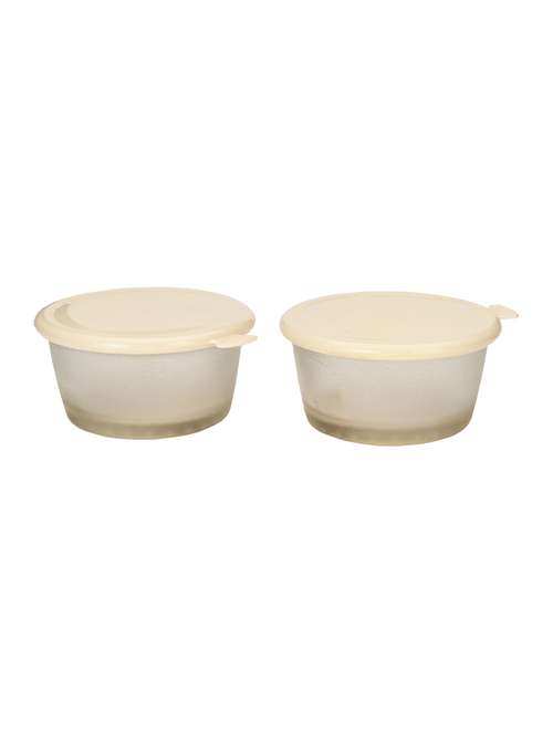 transparent glass container set with plastic lid (set of 2) - 15016236 - Standard Image - 0