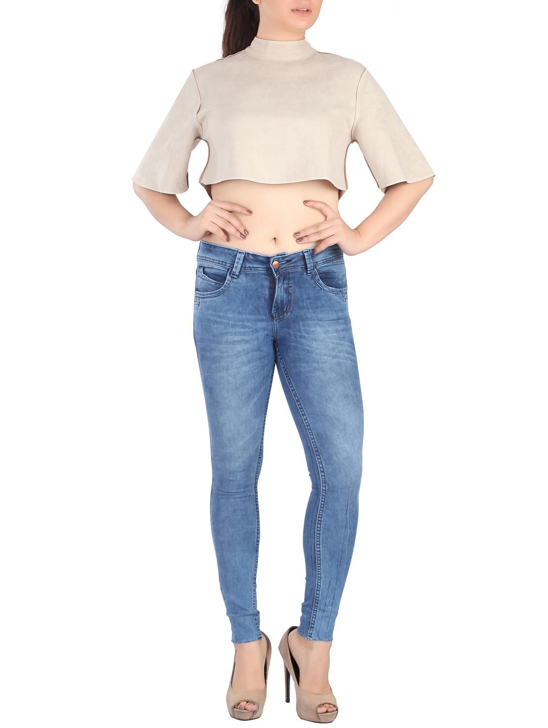 women's plain slim fit jeans - 15020149 - Standard Image - 3