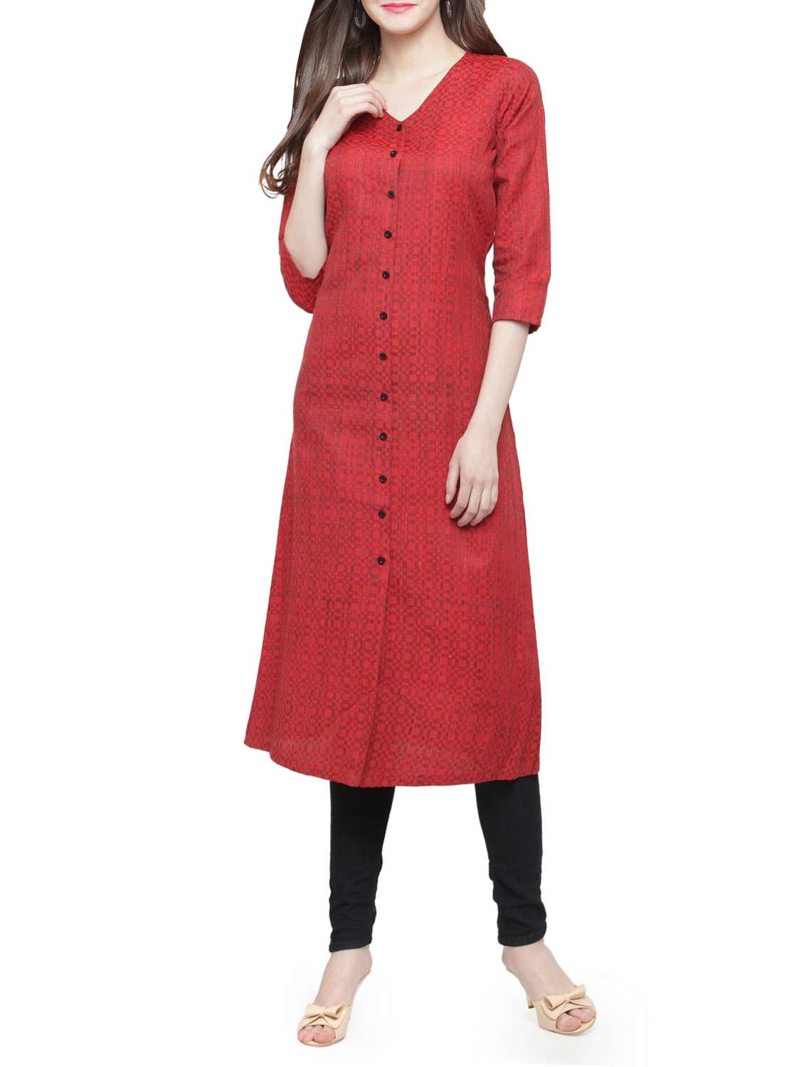 printed a-line  kurta