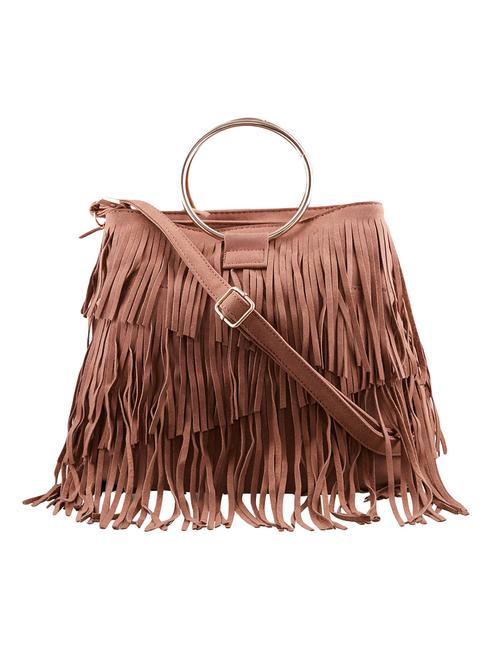 brown leatherette regular sling bag - 15021657 - Standard Image - 0