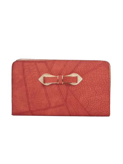 orange leatherette (pu) minaudiere clutch - 15021857 - Standard Image - 0