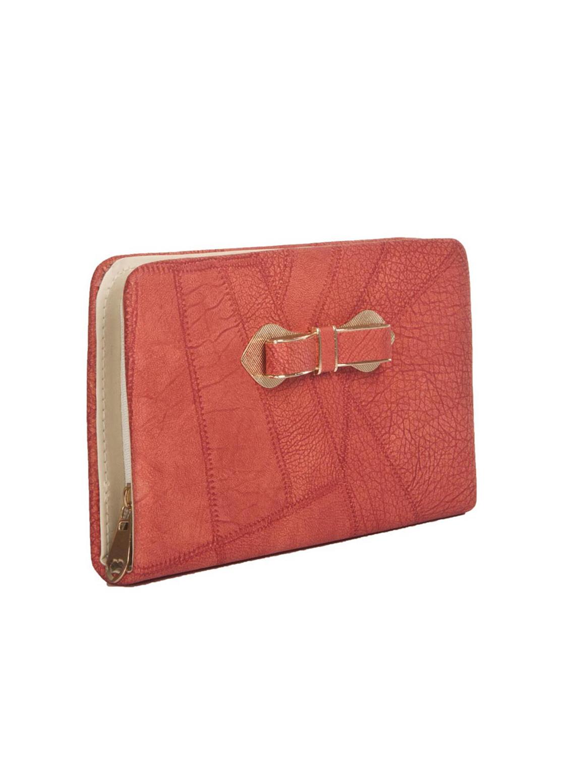 orange leatherette (pu) minaudiere clutch - 15021857 - Standard Image - 3