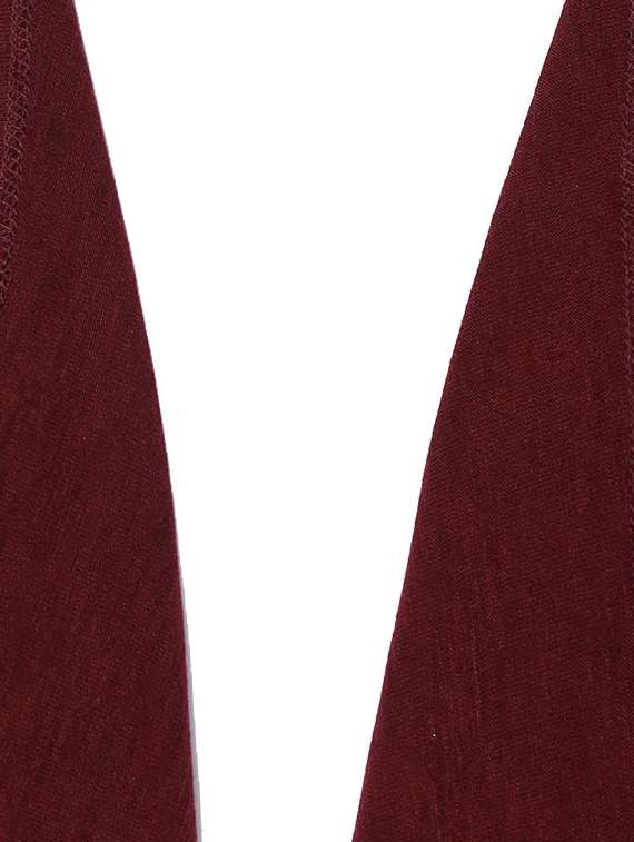 maroon solid viscose asymmetrical shrug - 15026146 - Standard Image - 3
