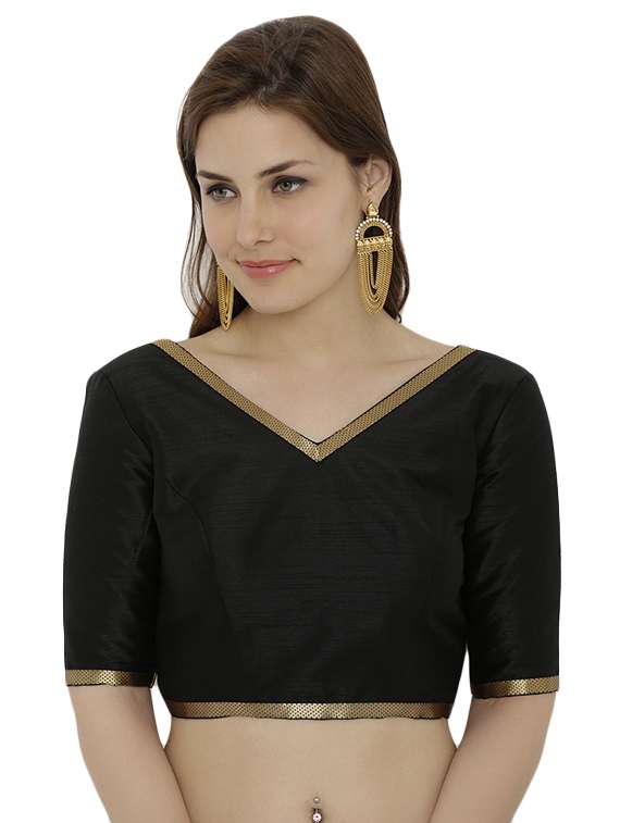 black georgette solid blouse