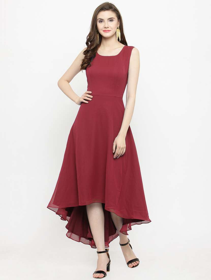 round neck asymmetric dress 