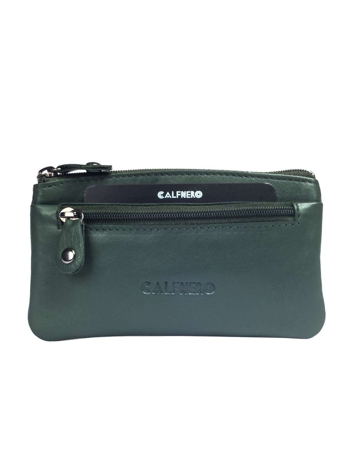 green leather regular purse