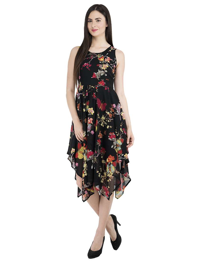 Buy online Women's Asymmetric Floral Dress from western wear for Women by Swadesi India for 700 at 53% off | 2026 Limeroad.com Buy online Women's Asymmetric Floral Dress from western wear for Women by Swadesi India for 700 at 53% off | 2026 Limeroad.com