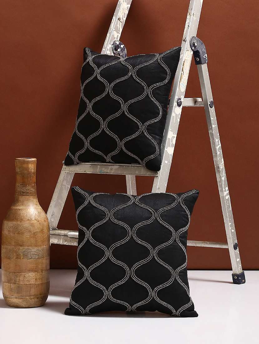 set of 2 embellished cushion covers