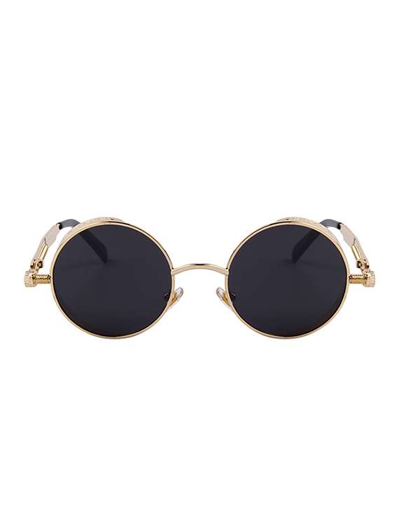Buy online Round Steampunk Sun-glasses For Women Men Latest