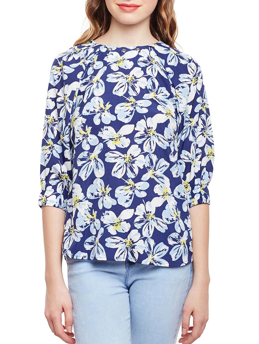 eyelet detail floral top - 15042629 -  Zoom Image - 0