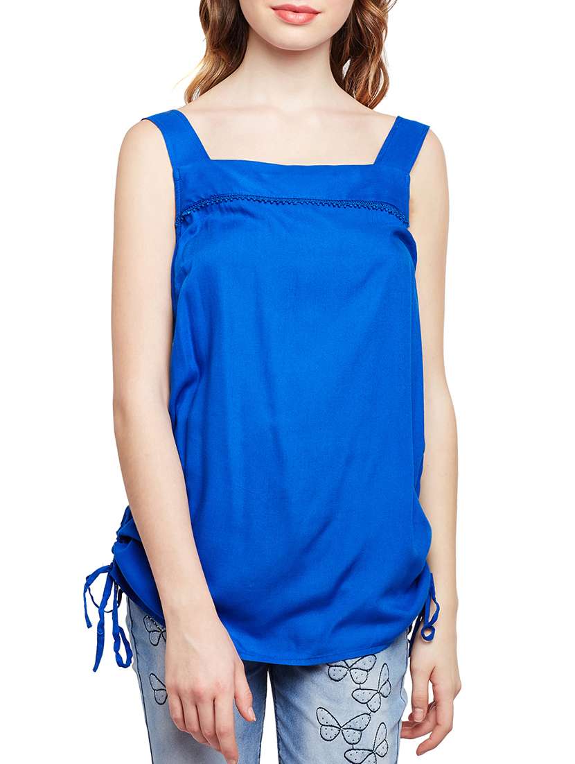 lace detail ruched seam top - 15042632 - Zoom Image - 0