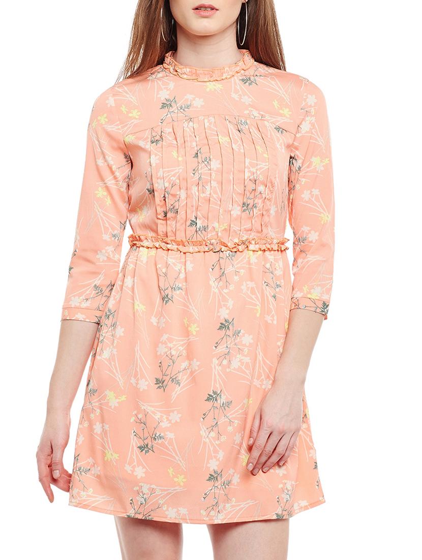 orange printed a-line dress - 15042766 - Zoom Image - 0