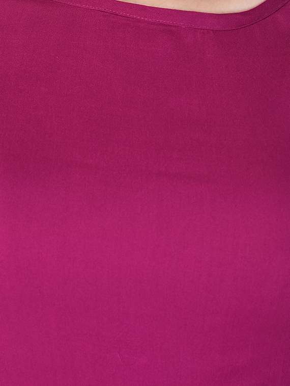 purple rayon solid kurta - 15048396 - Standard Image - 3