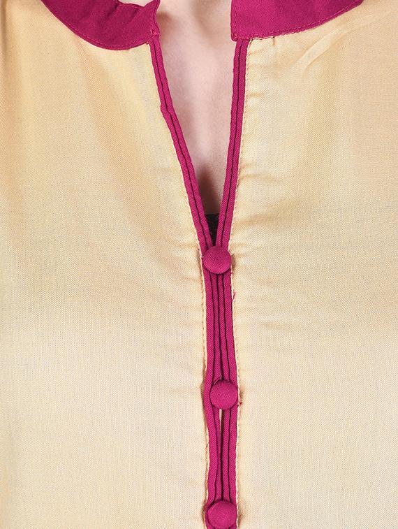 pink rayon straight kurta - 15048409 - Standard Image - 3