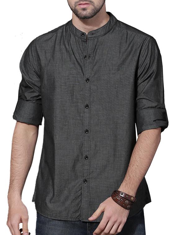 grey cotton casual shirt - 15049537 -  Zoom Image - 0