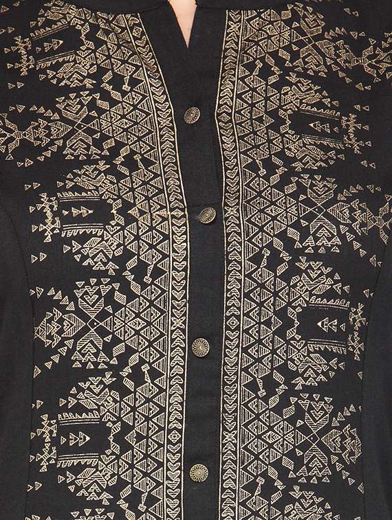 foil print kurta palazzo set - 15051604 -  Standard Image - 3