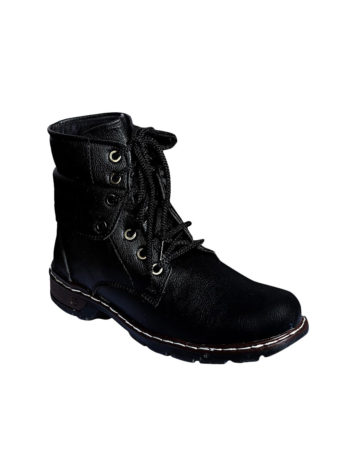 black leatherette high ankle boot - 15054457 - Zoom Image - 0