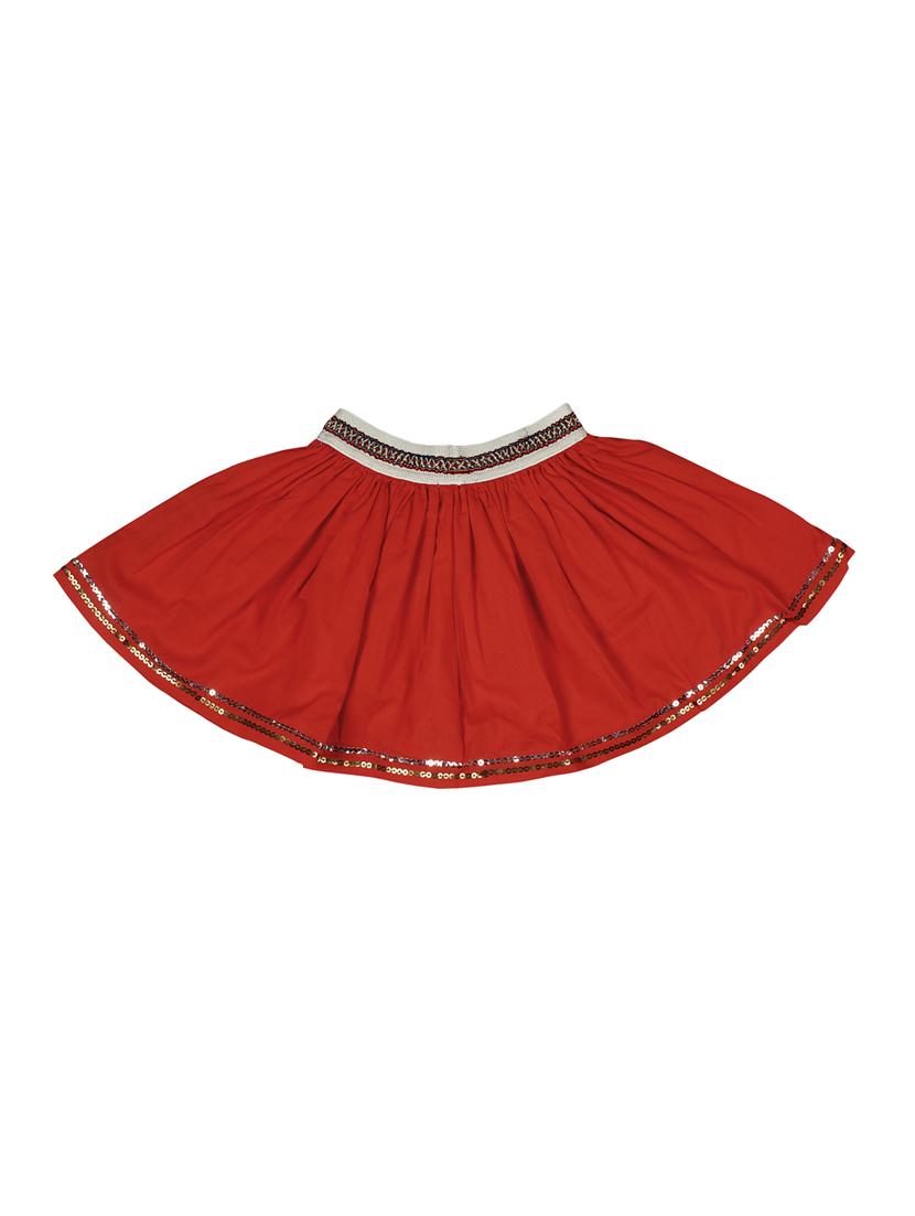 red cotton skirt