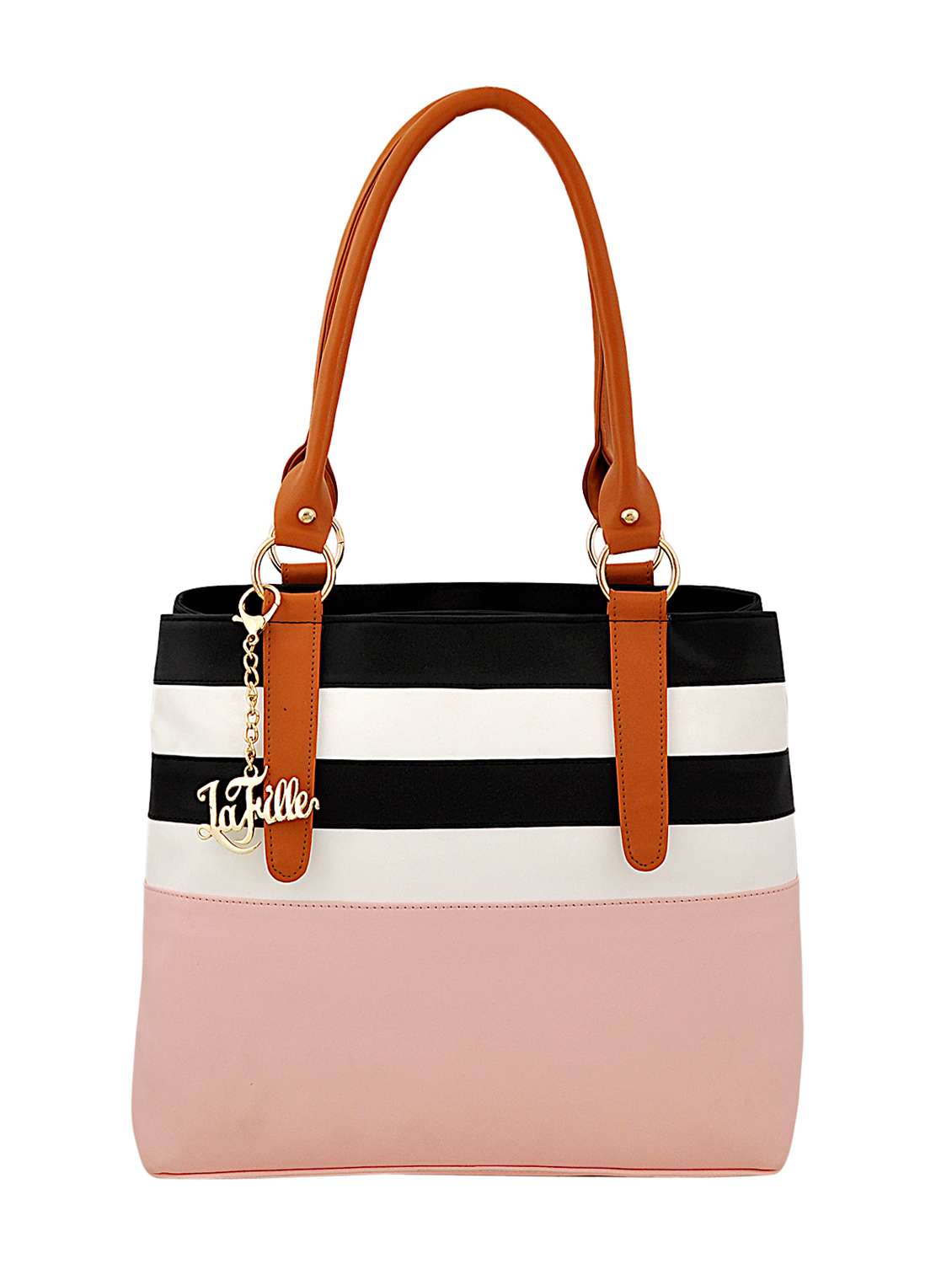 pink leatherette handbag