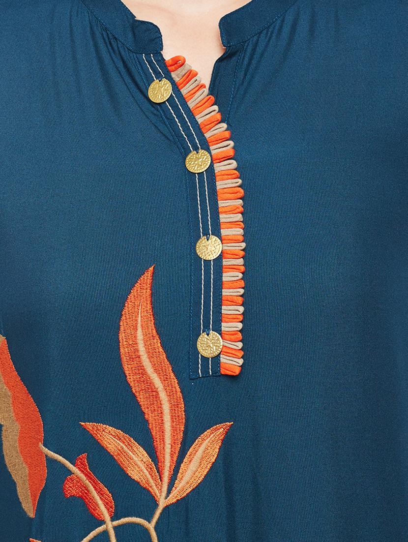 straight embroidered kurta - 15056042 - Standard Image - 3