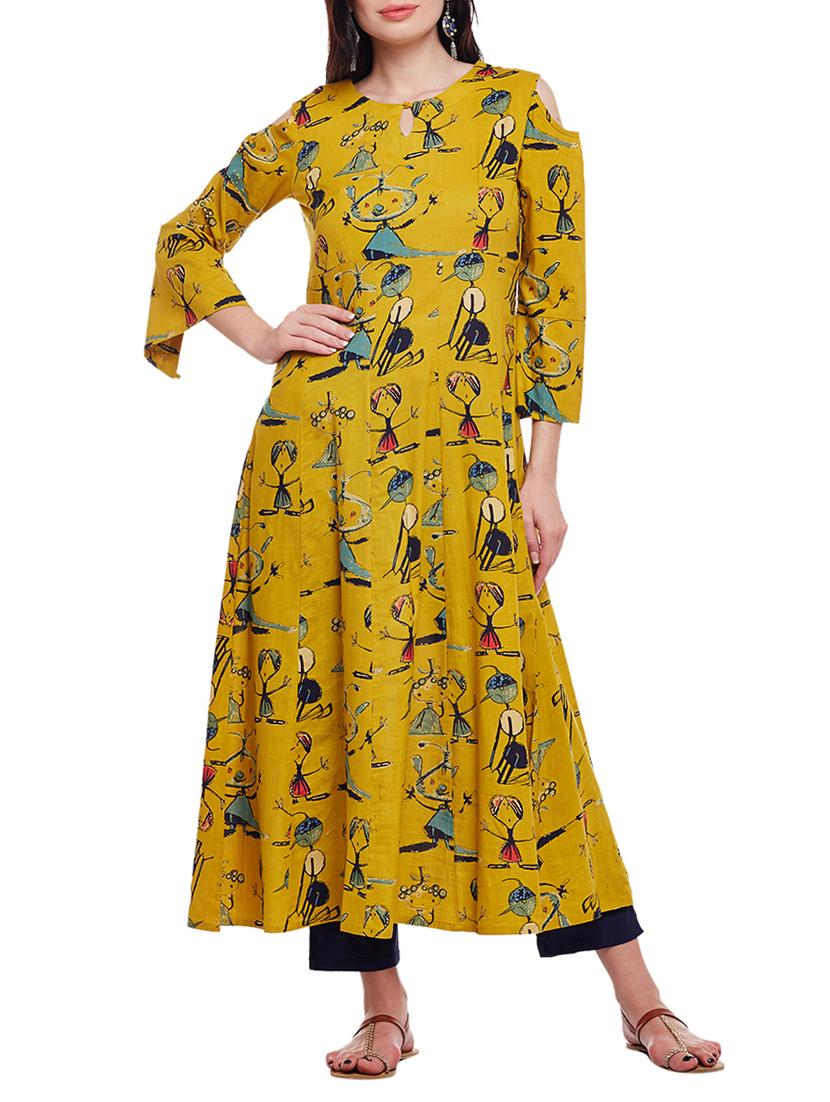 anarkali cold sleeves kurta - 15056047 - Zoom Image - 0