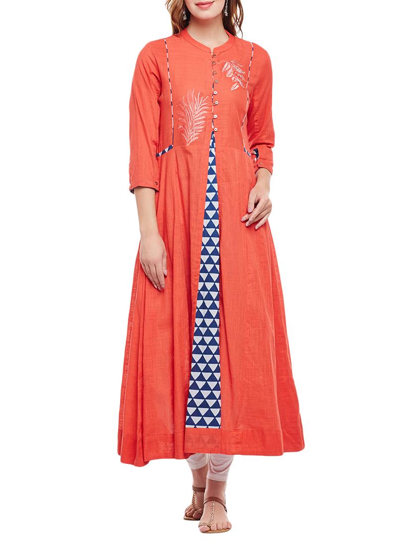 a-line embroidered kurta - 15056048 - Zoom Image - 0